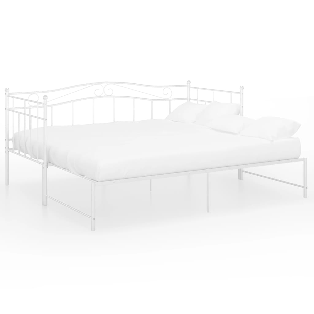 Telaio Divano Letto Estraibile Bianco in Metallo 90x200 cm - homemem39