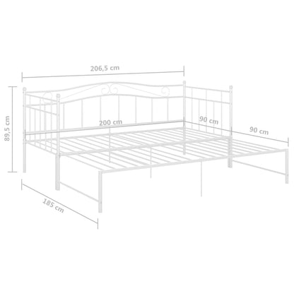 Telaio Divano Letto Estraibile Bianco in Metallo 90x200 cm - homemem39