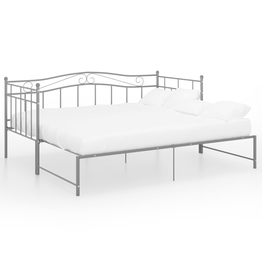 Telaio Divano Letto Estraibile Grigio in Metallo 90x200 cm - homemem39