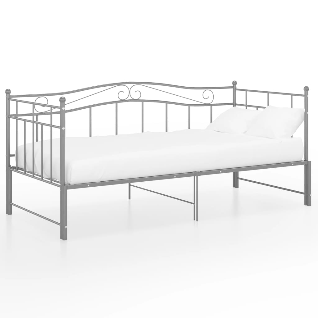 Telaio Divano Letto Estraibile Grigio in Metallo 90x200 cm - homemem39