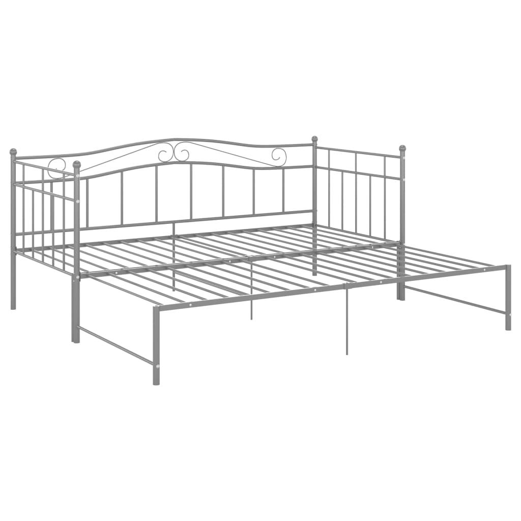 Telaio Divano Letto Estraibile Grigio in Metallo 90x200 cm - homemem39