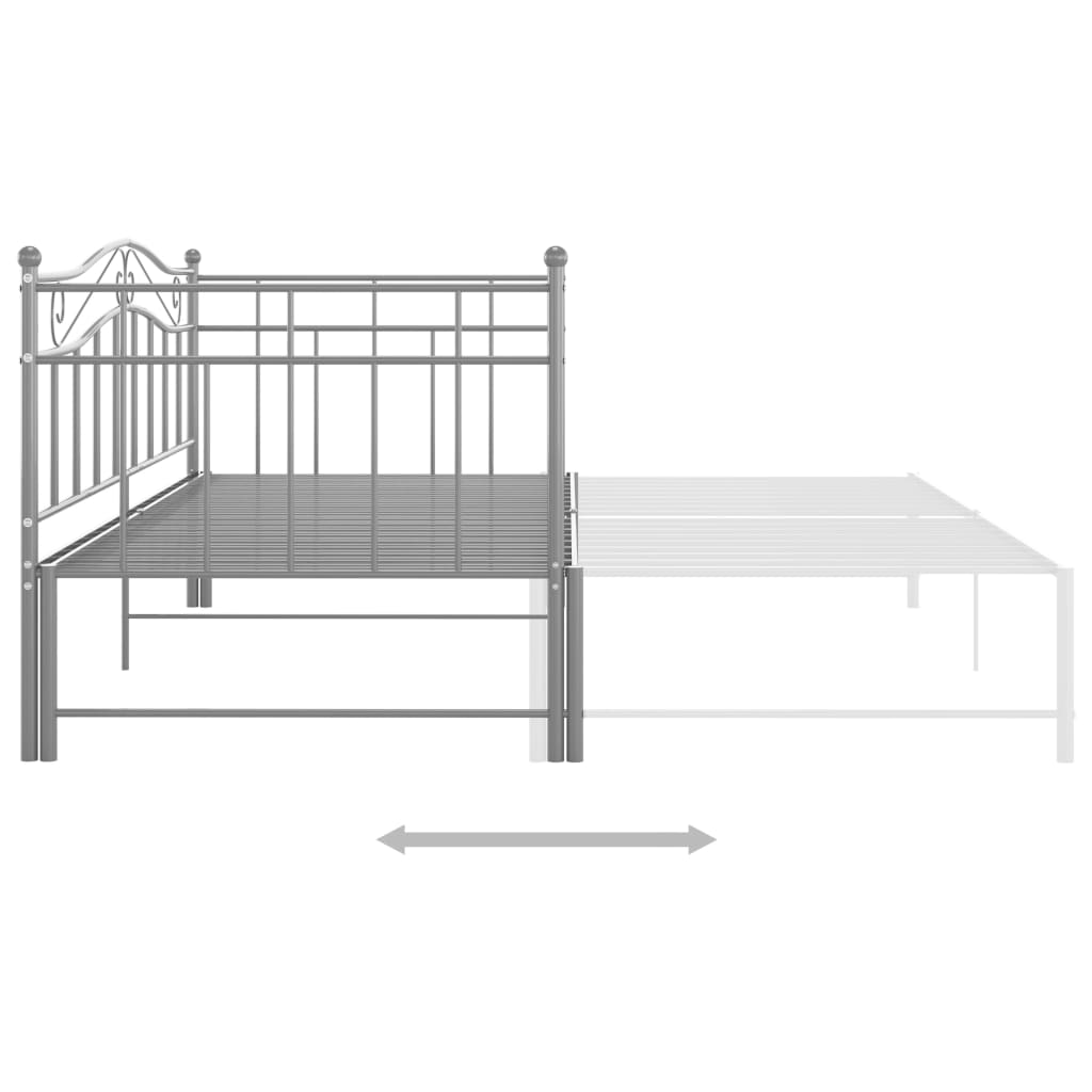 Telaio Divano Letto Estraibile Grigio in Metallo 90x200 cm - homemem39