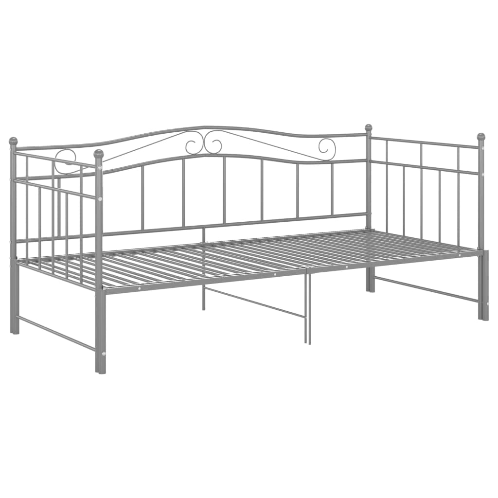 Telaio Divano Letto Estraibile Grigio in Metallo 90x200 cm - homemem39