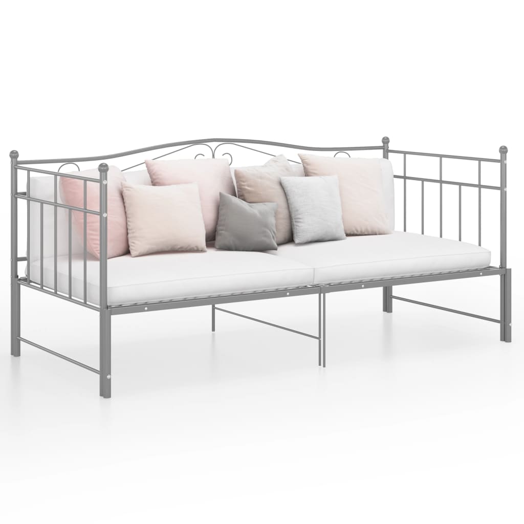 Telaio Divano Letto Estraibile Grigio in Metallo 90x200 cm - homemem39