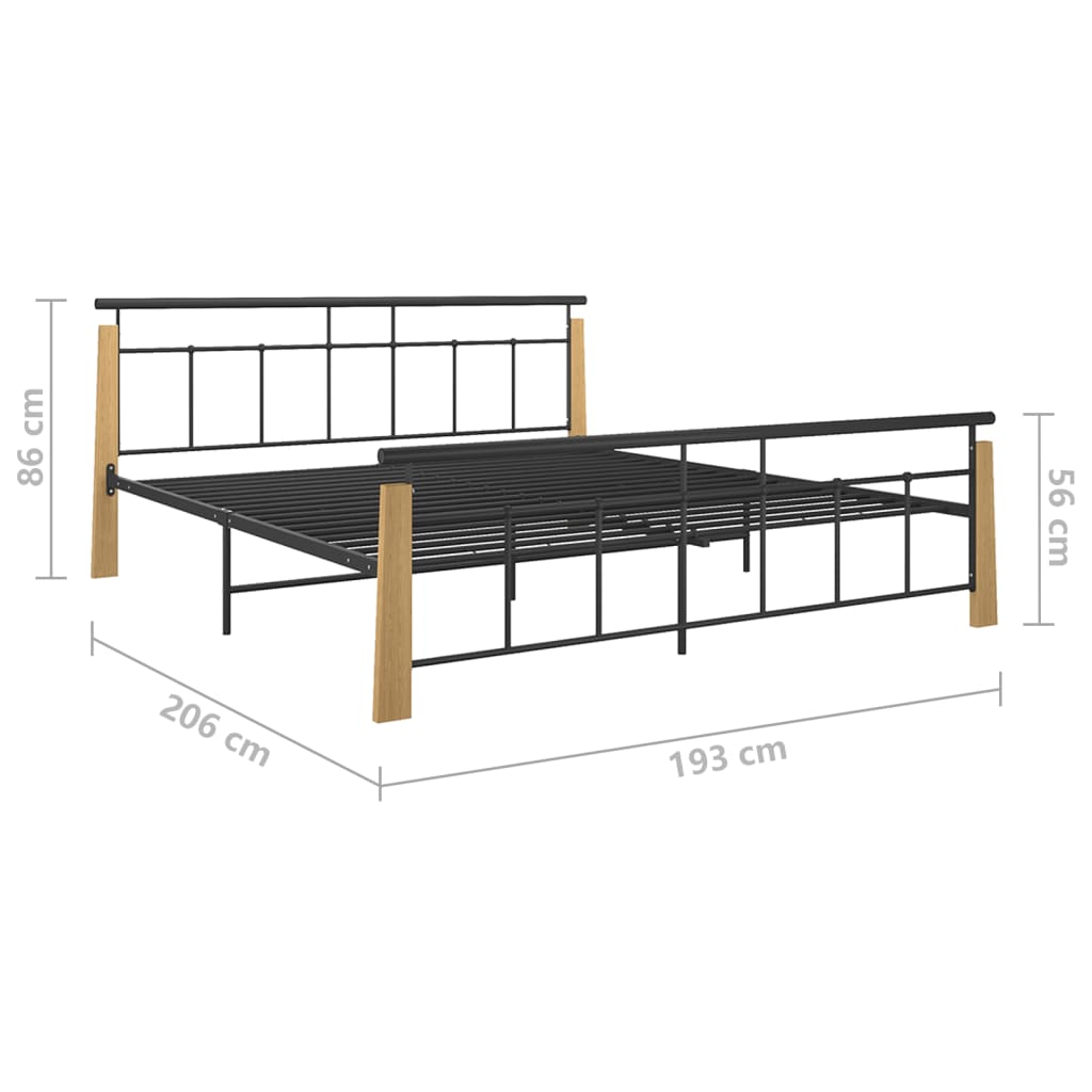 Giroletto in Metallo e Legno Massello di Rovere 180x200 cm - homemem39