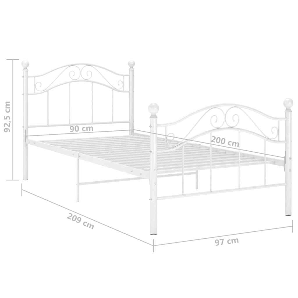 Giroletto Bianco in Metallo 90x200 cm - homemem39