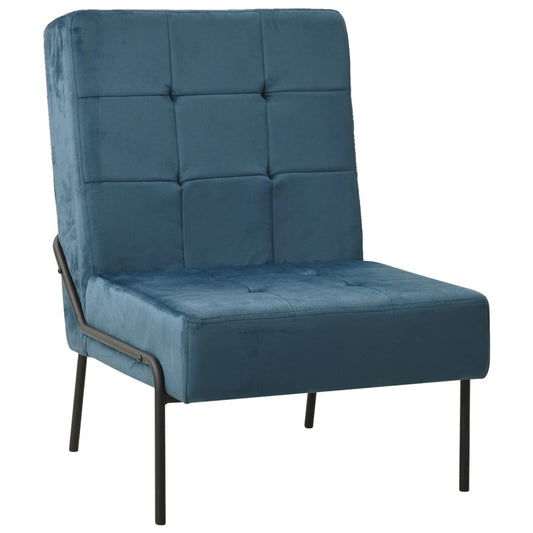 Poltrona Relax 65x79x87 cm Blu in Velluto - homemem39