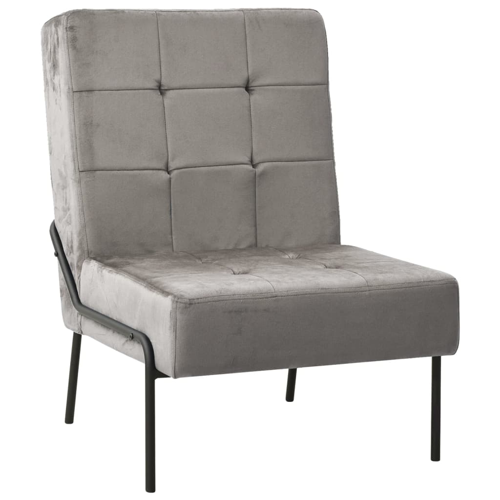 Poltrona Relax 65x79x87 cm Grigio Chiaro in Velluto - homemem39