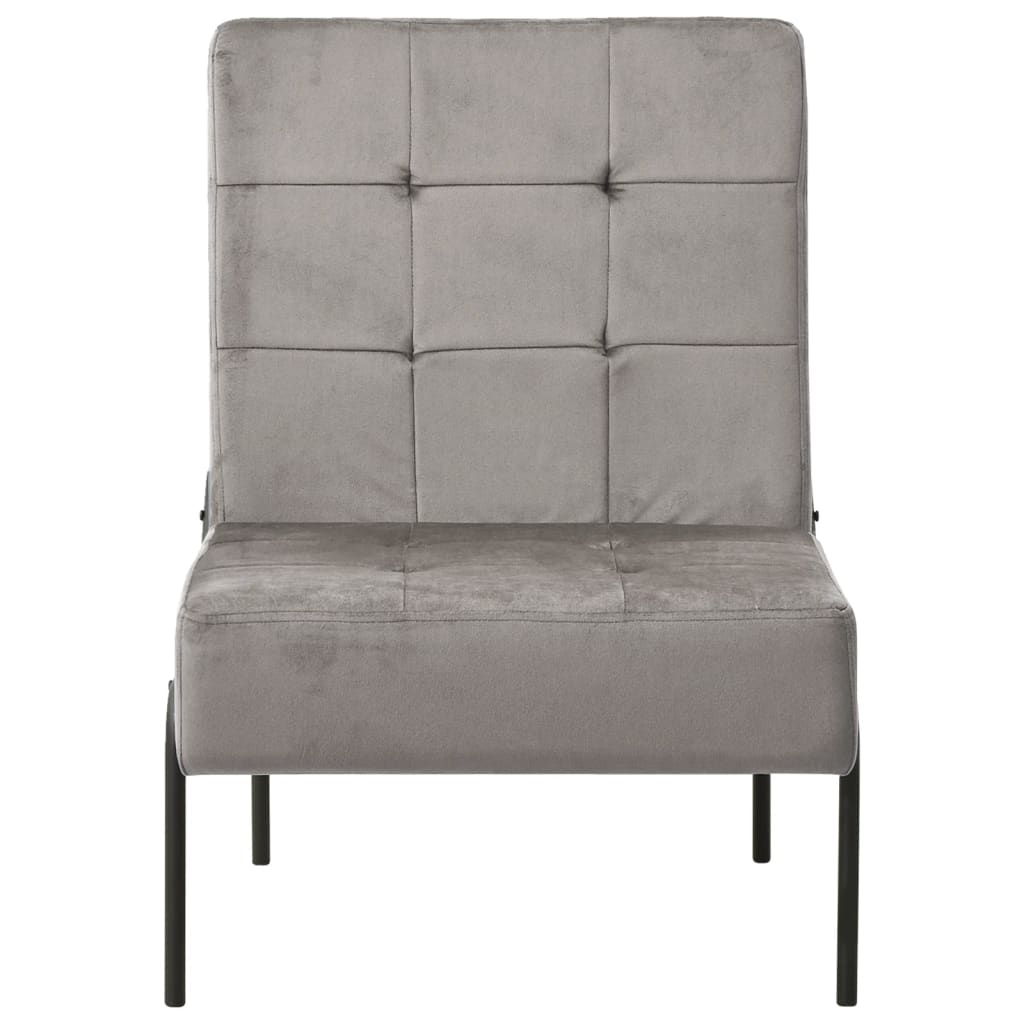 Poltrona Relax 65x79x87 cm Grigio Chiaro in Velluto - homemem39