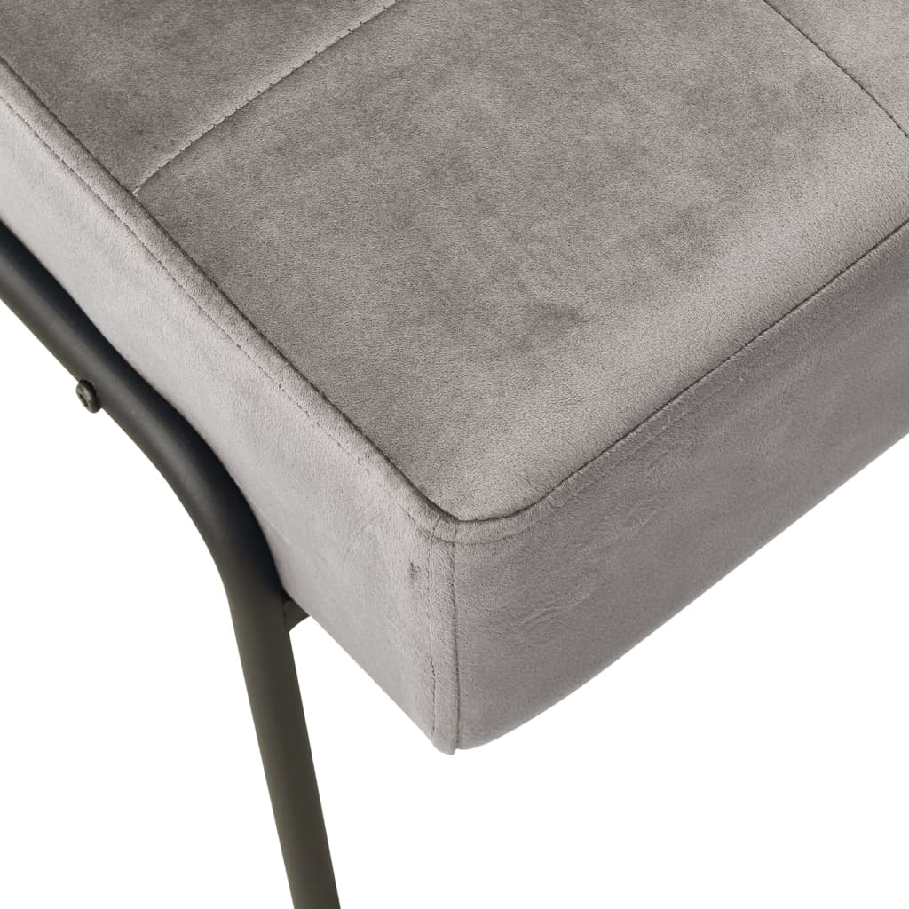 Poltrona Relax 65x79x87 cm Grigio Chiaro in Velluto - homemem39