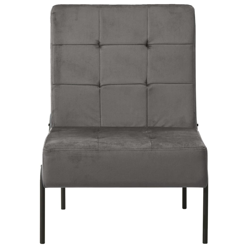 Poltrona Relax 65x79x87 cm Grigio Scuro in Velluto - homemem39