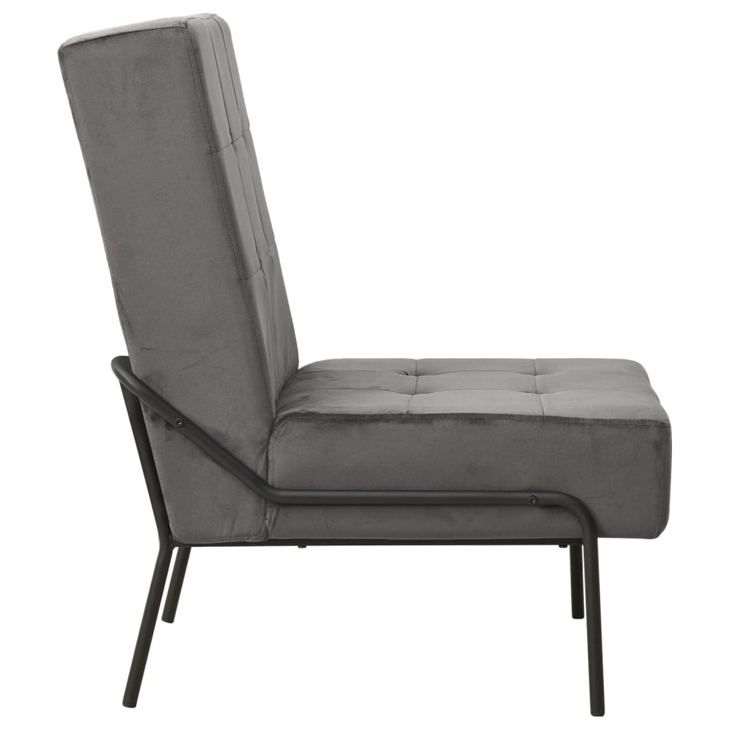 Poltrona Relax 65x79x87 cm Grigio Scuro in Velluto - homemem39