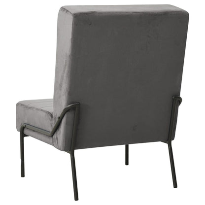 Poltrona Relax 65x79x87 cm Grigio Scuro in Velluto - homemem39