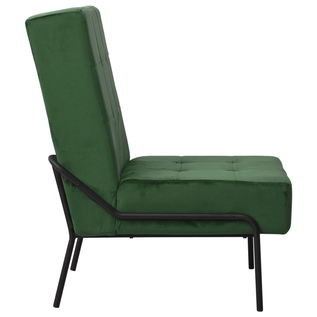 Poltrona Relax 65x79x87 cm Verde Scuro in Velluto - homemem39