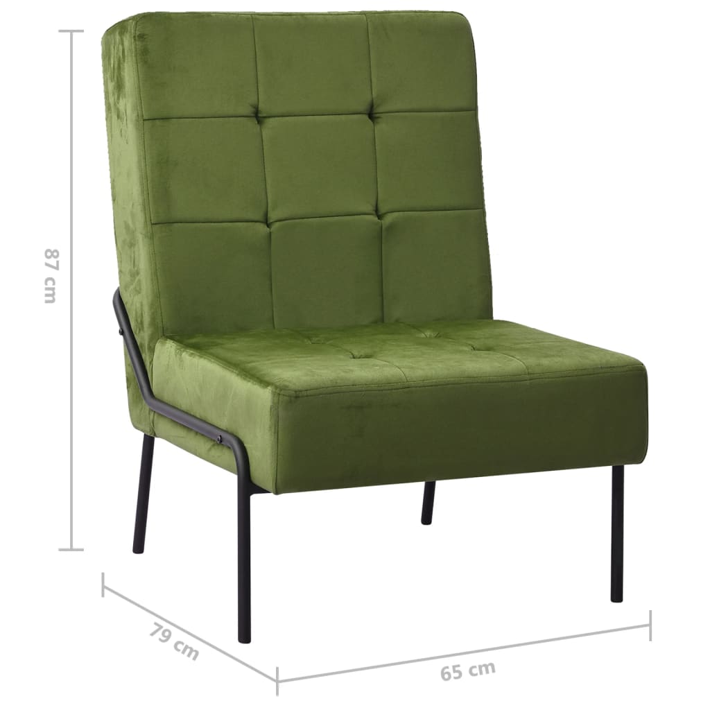 Poltrona Relax 65x79x87 cm Verde Chiaro in Velluto - homemem39