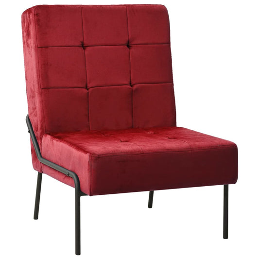 Poltrona Relax 65x79x87 cm Rosso Vino in Velluto - homemem39