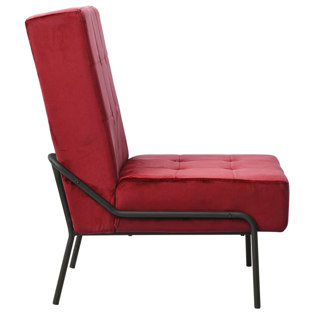 Poltrona Relax 65x79x87 cm Rosso Vino in Velluto - homemem39