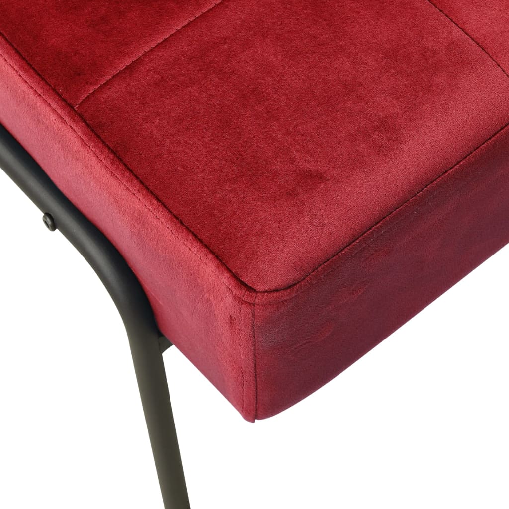 Poltrona Relax 65x79x87 cm Rosso Vino in Velluto - homemem39