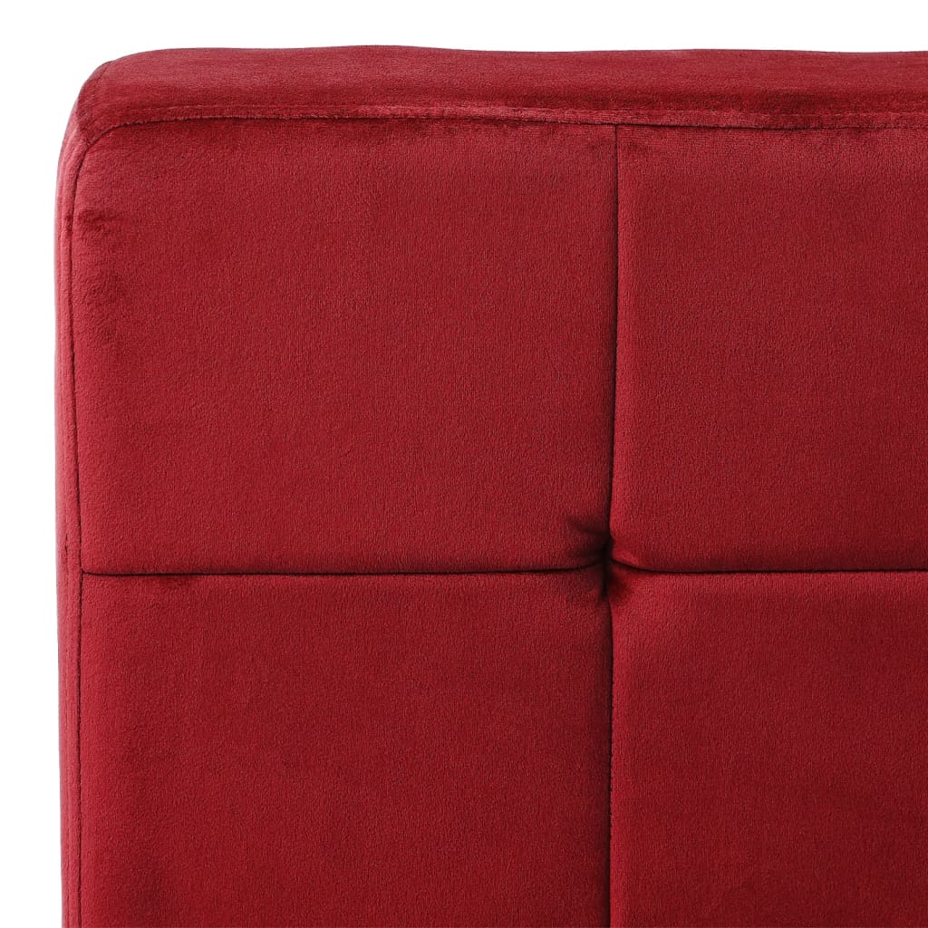 Poltrona Relax 65x79x87 cm Rosso Vino in Velluto - homemem39