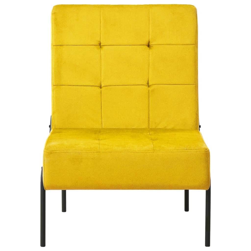 Poltrona Relax 65x79x87 cm Giallo Senape in Velluto - homemem39