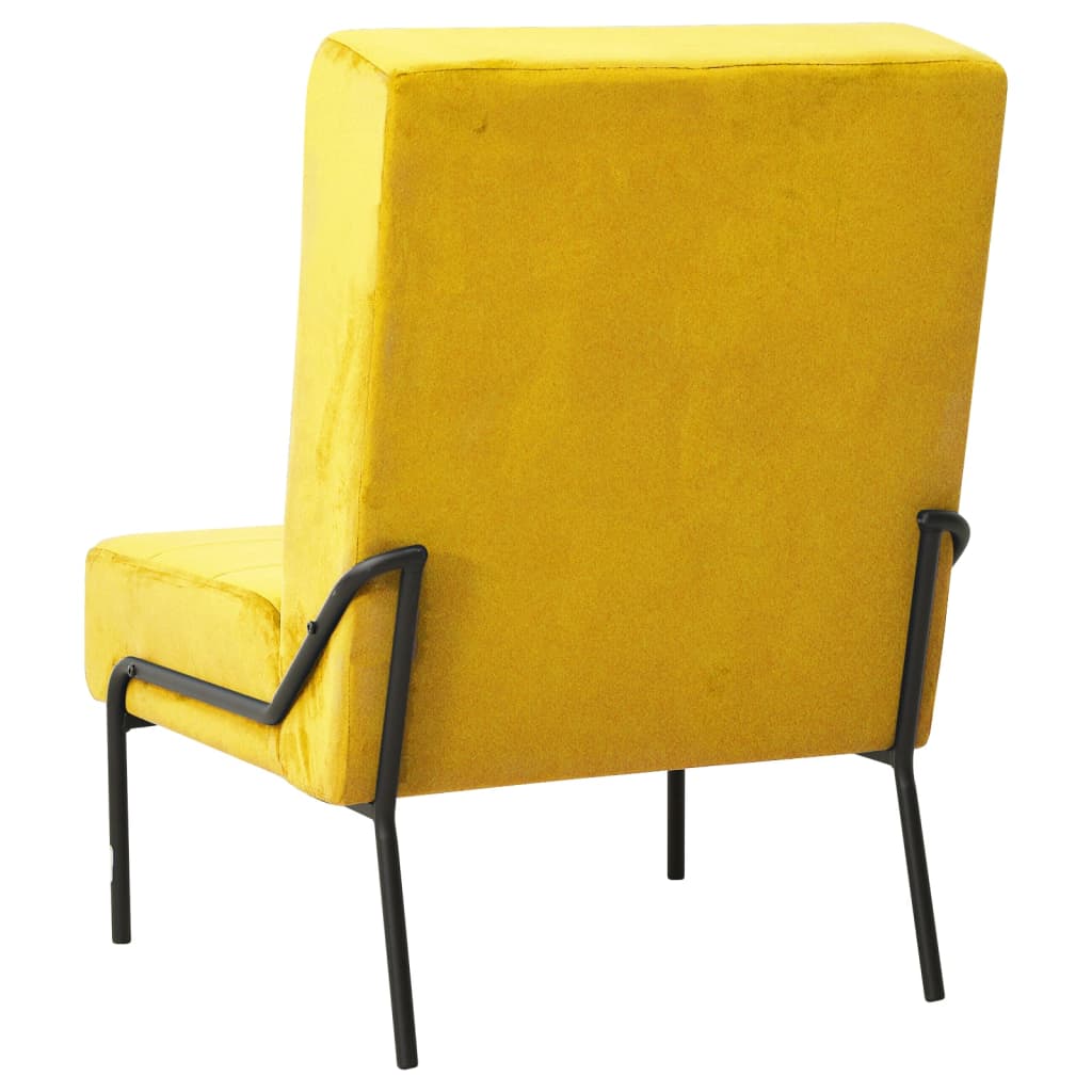 Poltrona Relax 65x79x87 cm Giallo Senape in Velluto - homemem39