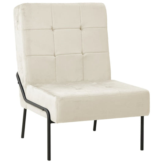 Poltrona Relax 65x79x87 cm Bianco Crema in Velluto - homemem39