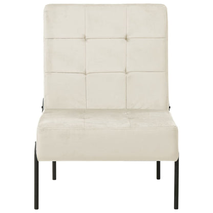 Poltrona Relax 65x79x87 cm Bianco Crema in Velluto - homemem39