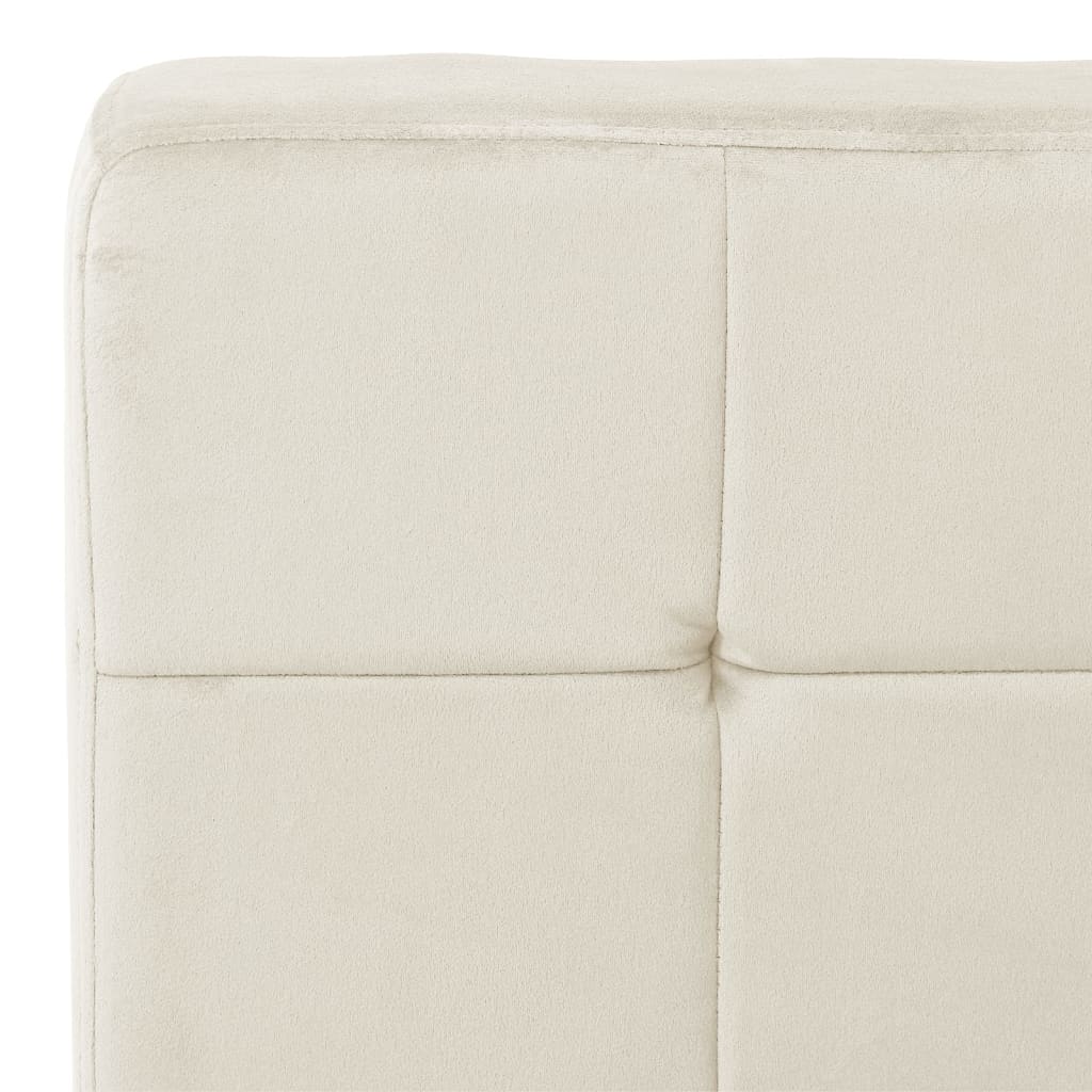 Poltrona Relax 65x79x87 cm Bianco Crema in Velluto - homemem39