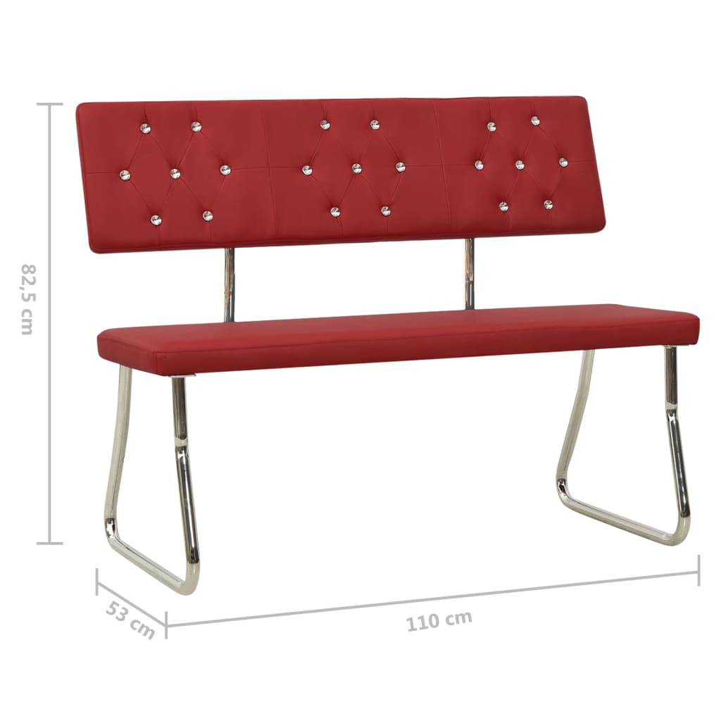 Panca 110 cm Rosso Vino in Similpelle - homemem39