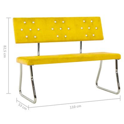 Panca 110 cm in Velluto Giallo Senape - homemem39