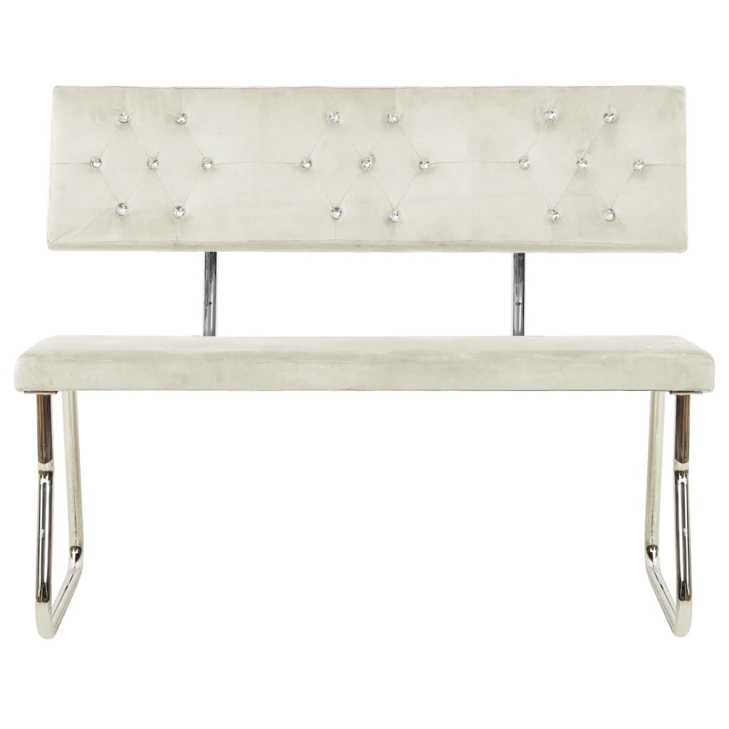 Panca 110 cm in Velluto Bianco Crema - homemem39