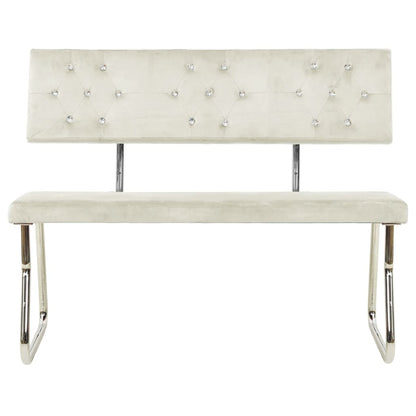 Panca 110 cm in Velluto Bianco Crema - homemem39