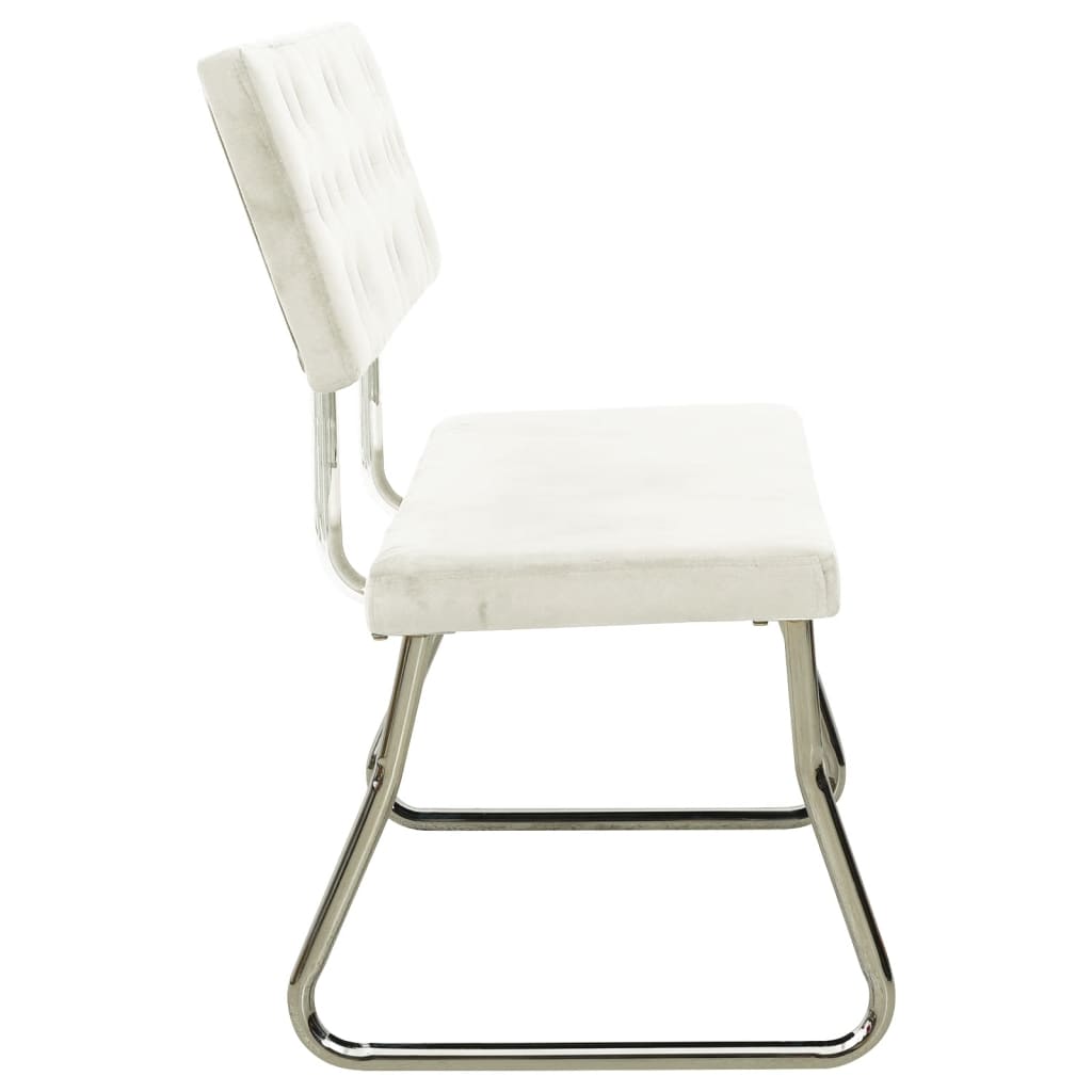 Panca 110 cm in Velluto Bianco Crema - homemem39