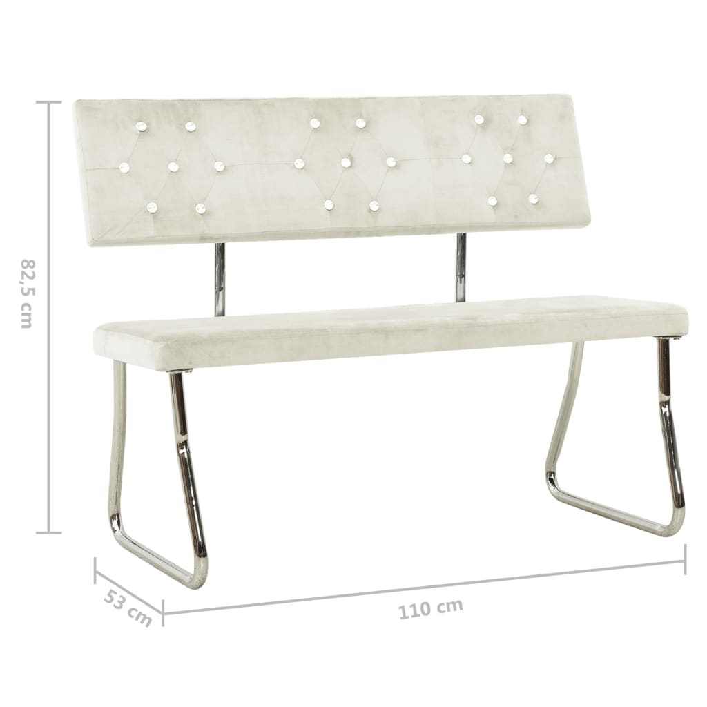 Panca 110 cm in Velluto Bianco Crema - homemem39