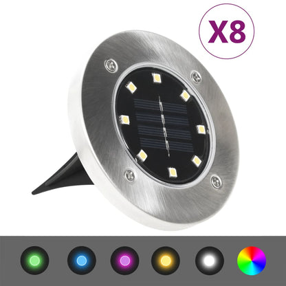 Lampade Solari da Terra 8 pz Luci a LED Colori RGB - homemem39