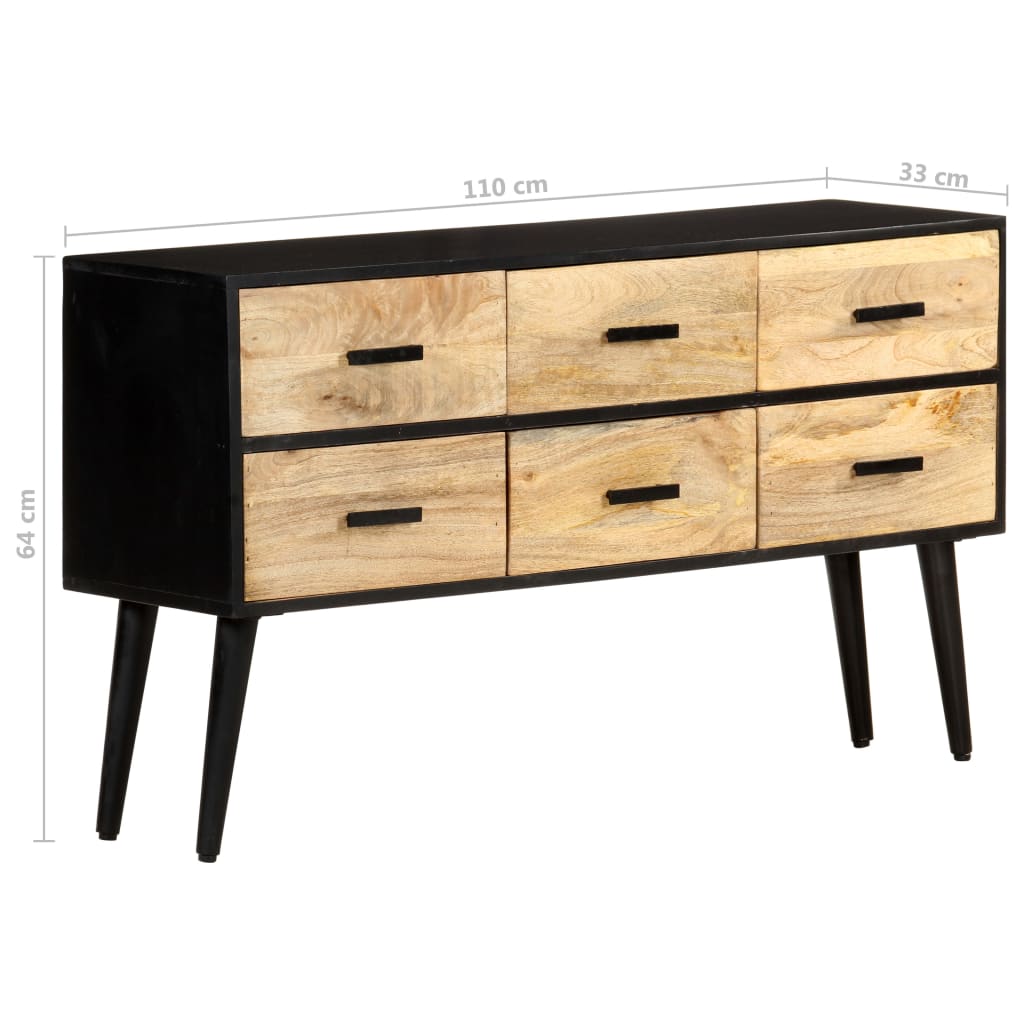 Credenza 110x33x64 cm in Legno Massello di Mango - homemem39