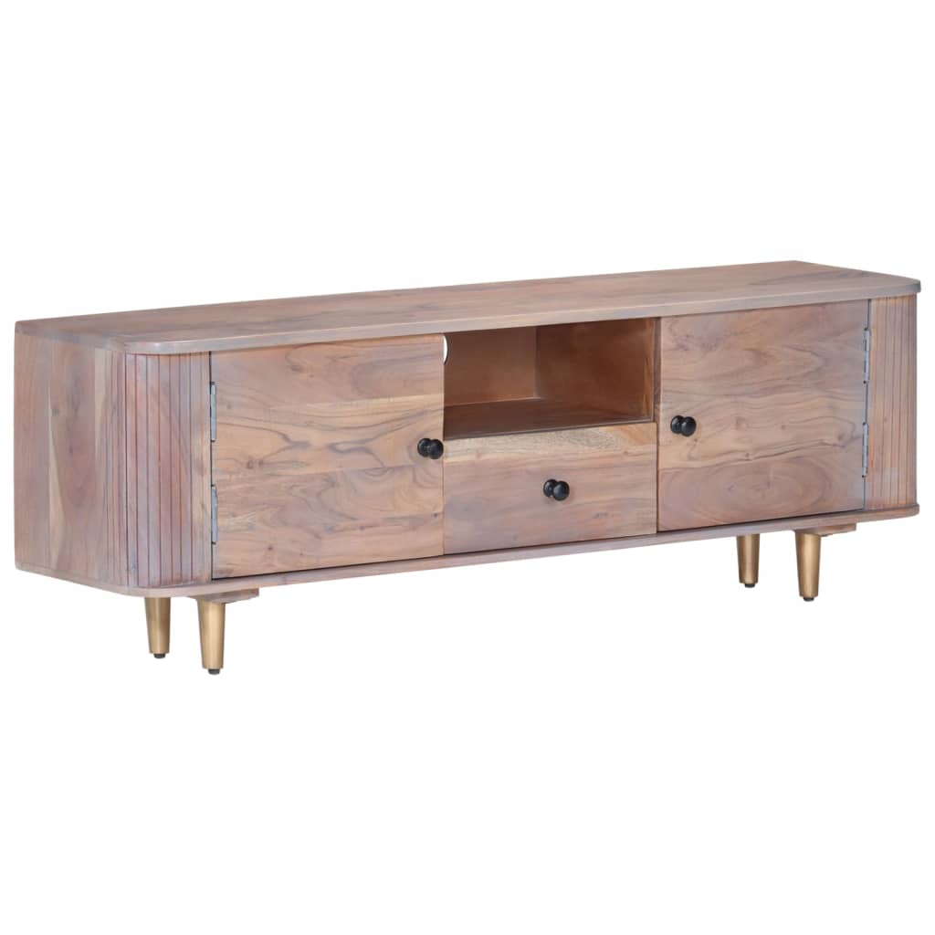 Mobile Porta TV 118x30x40 cm in Legno Massello di Acacia - homemem39