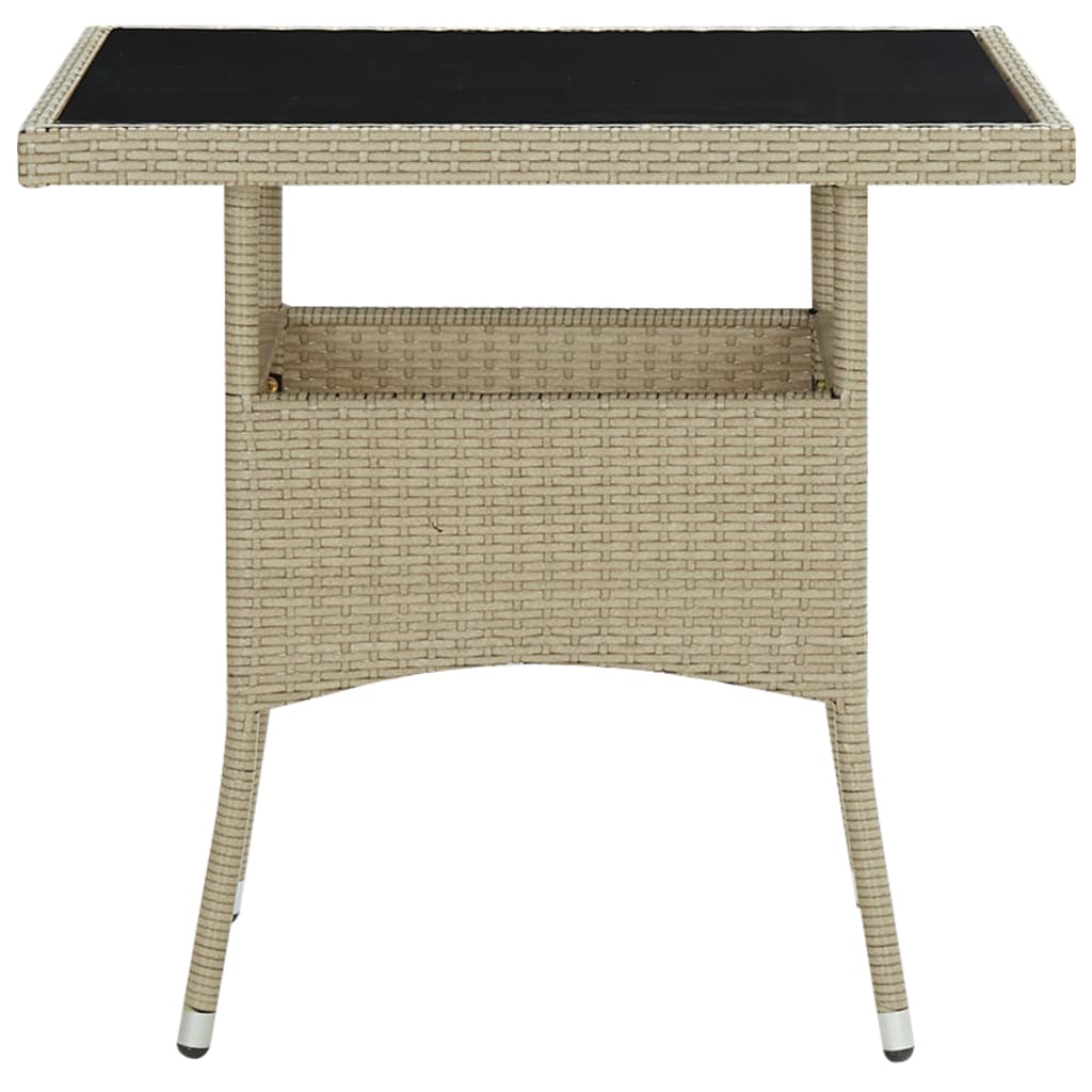 Set da Pranzo da Giardino 3 pz Beige in Polyrattan e Vetro - homemem39