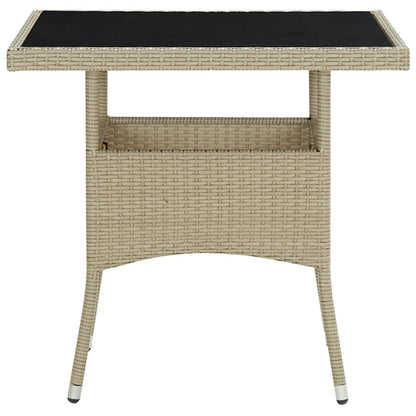 Set da Pranzo da Giardino 3 pz Beige in Polyrattan e Vetro - homemem39