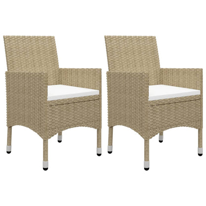 Set da Pranzo da Giardino 3 pz Beige in Polyrattan e Vetro - homemem39