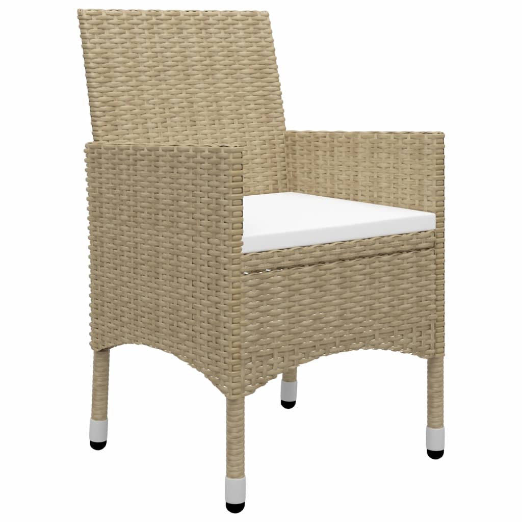 Set da Pranzo da Giardino 3 pz Beige in Polyrattan e Vetro - homemem39