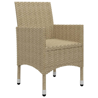 Set da Pranzo da Giardino 3 pz Beige in Polyrattan e Vetro - homemem39