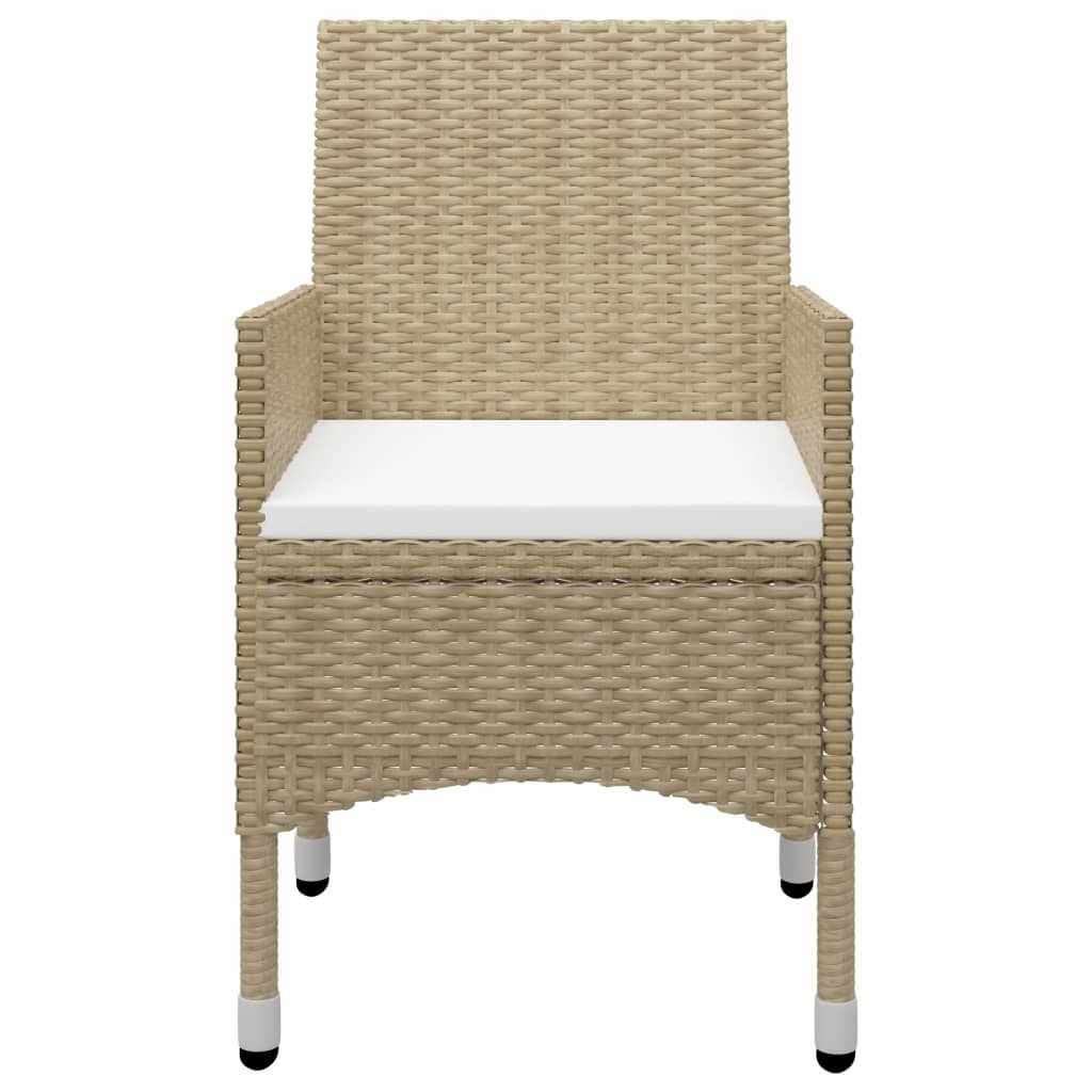 Set da Pranzo da Giardino 3 pz Beige in Polyrattan e Vetro - homemem39