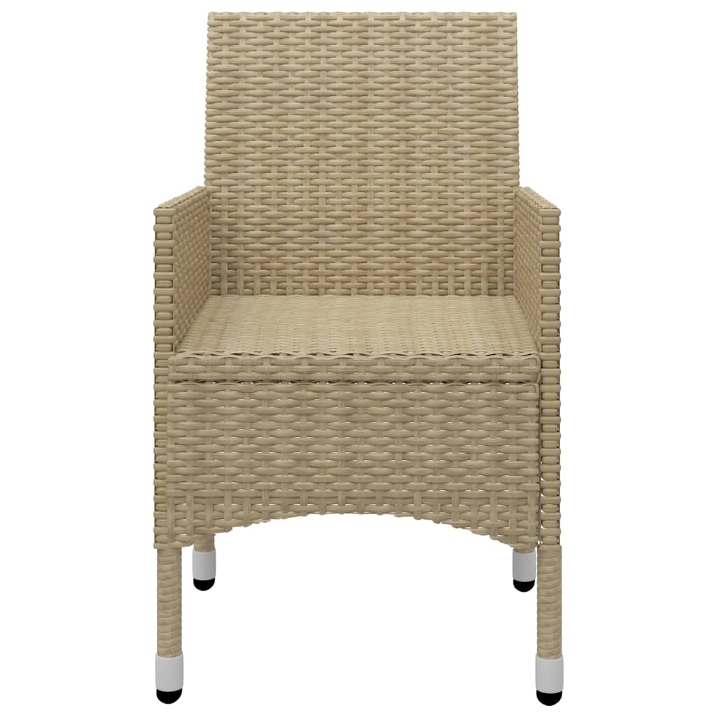 Set da Pranzo da Giardino 3 pz Beige in Polyrattan e Vetro - homemem39