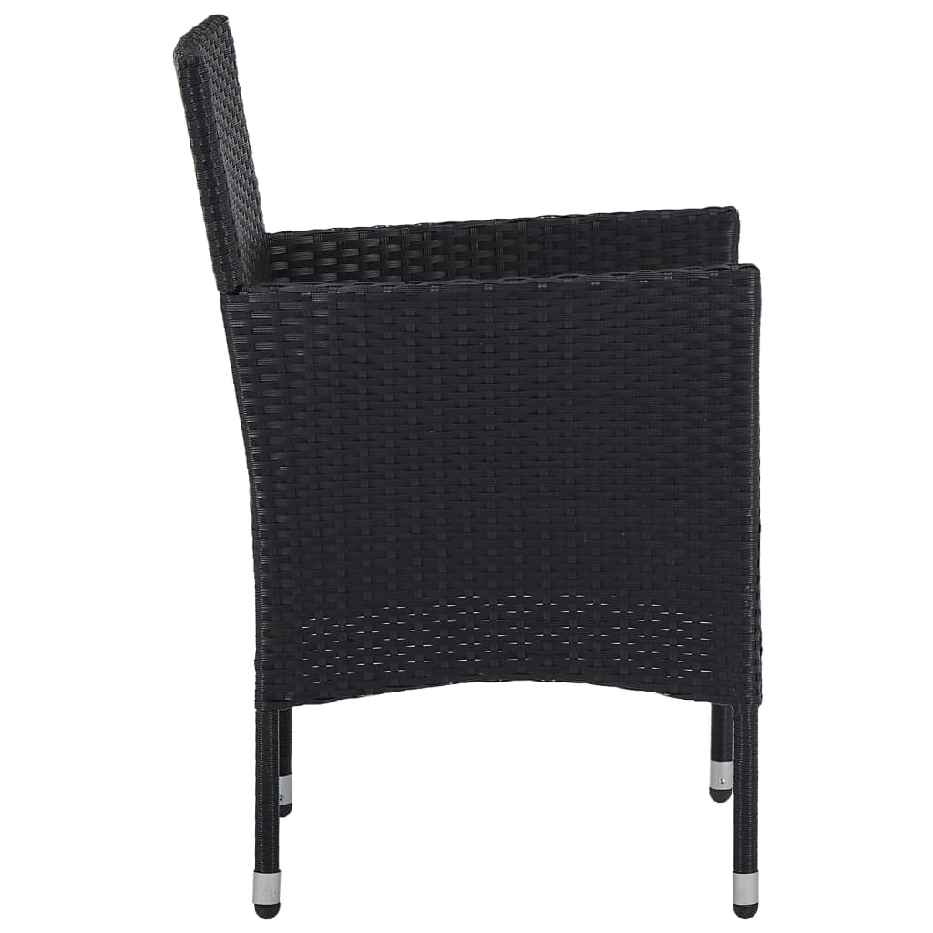 Set Mobili da Pranzo da Giardino 5 pz Nero Polyrattan e Acacia - homemem39