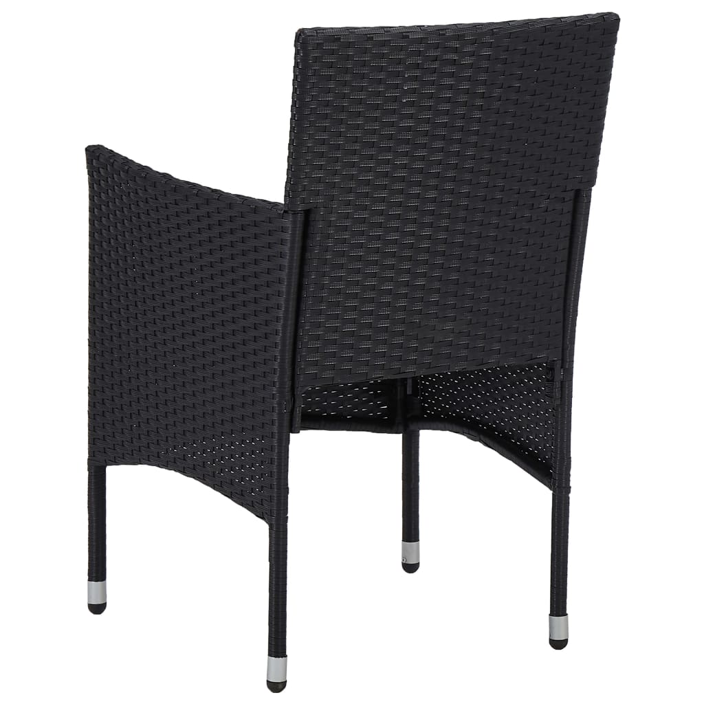 Set Mobili da Pranzo da Giardino 5 pz Nero Polyrattan e Acacia - homemem39