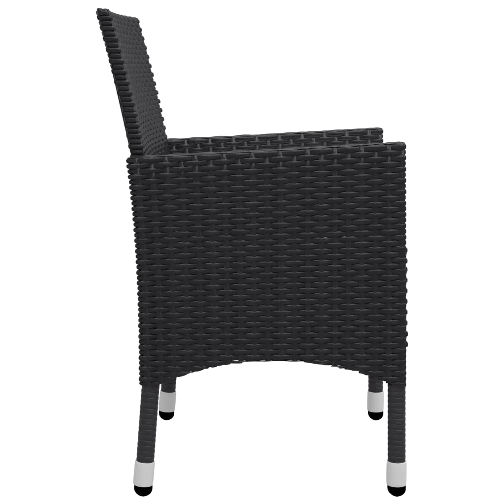 Set da Pranzo da Giardino 9 pz in Polyrattan e Acacia Nero - homemem39