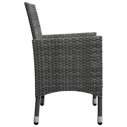 Set Mobili da Pranzo da Giardino 9 pz Polyrattan Acacia Grigio - homemem39