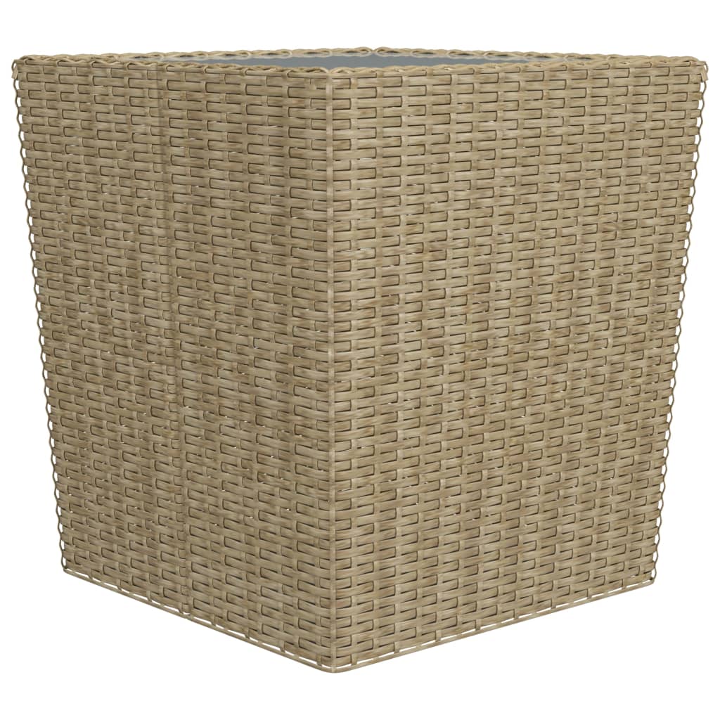 Set Bistrot da Giardino 3 pz Polyrattan e Vetro Temperato Beige - homemem39