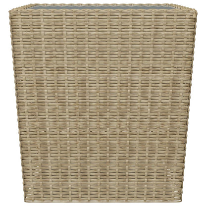 Set Bistrot da Giardino 3 pz Polyrattan e Vetro Temperato Beige - homemem39